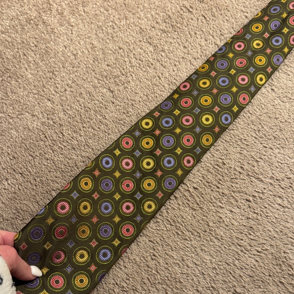 Robert Talbott Concentric Circles Multicolor Silk… - image 5